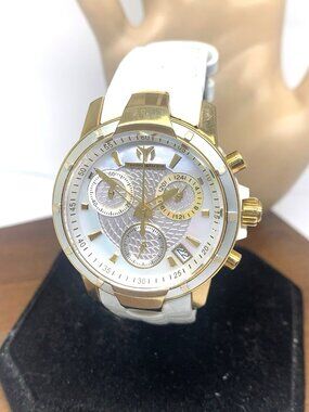 Technomarine Women's Watch TM-615002 Quartz MOP Dial White Leather Strap 38mm